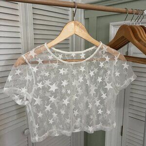 Mesh Star Crop Top